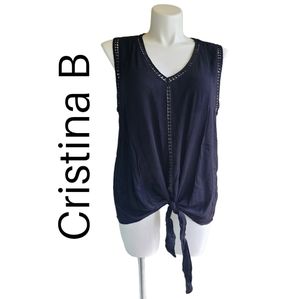 Cristina B. Black tie up top - blouse NWT! Size 1X